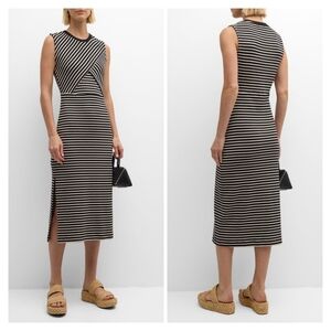 Tanya Taylor Hayden Stripe Knit Midi Dress Size XL
